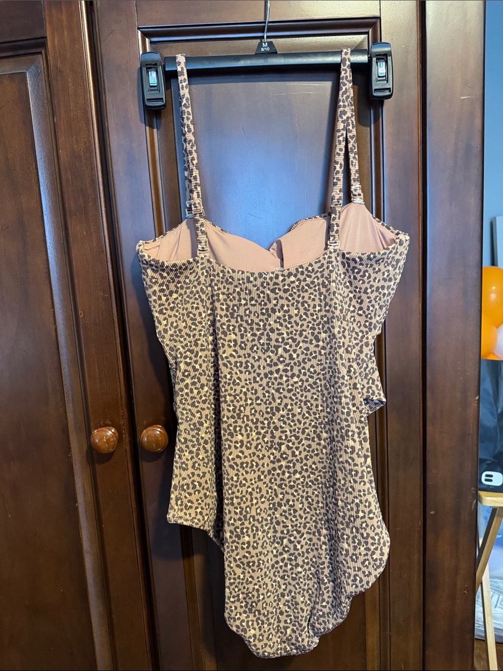 Aerie AE Leopard Print One-Piece Swimsuit in Tan and Black New without Tags - Picture 4 of 6